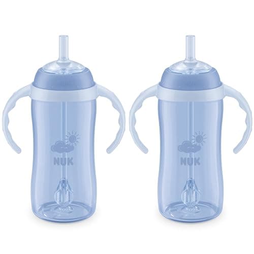 NUK Learner Straw Cup 10oz - Toddler Cup with Soft Straw for Easy Drinking Suitable for Ages 8 Months and Up