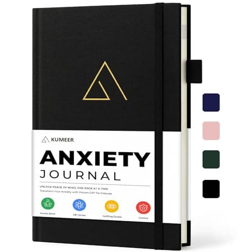KUMEER Guided Anxiety Journal for Women & Men – Cognitive Behavioral Therapy (CBT) Journal with Mindfulness Prompts, Anti-Anxiety Techniques, Overthinking & Brain Dump Journals – A Thoughtful Gift for Mental Health & Wellness