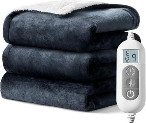 Heated Blanket,Soft Flannel Heated Throw Blanket,Fast Heating Electric Throw Blanket with 8 Heating Levels,9 Hours Auto Shut Off,Overheating Protection, Machine Washable Prefer for Home