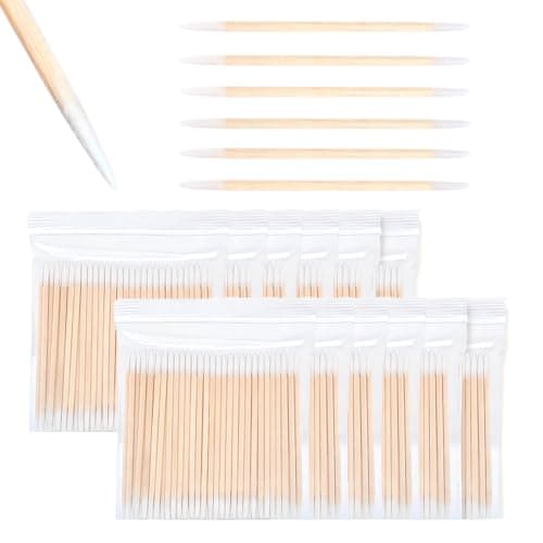 1200PCS Pointed Tip Cotton Swabs, Double-end Precision Tip Cotton Swabs Microblading Cotton Swab for Makeup Nail Polish Remover Pen Disposable Makeup Touch Up Applicators Correcting Beauty Tools