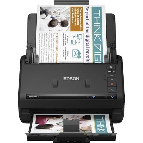 Best Duplex Scanners #8 from Epson Epson Workforce ES-500W II Wireless Color Duplex Desktop Document Scanner for PC and Mac, with Auto Document Feeder (ADF) and Scan from Smartphone or Tablet