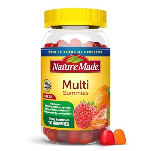 Nature Made Multivitamin Gummies, Mens & Womens Gummy Vitamins & Minerals, Adult Multivitamin Gummy, Daily Nutritional Support, 150 Vitamin Gummies, 75 Day Supply