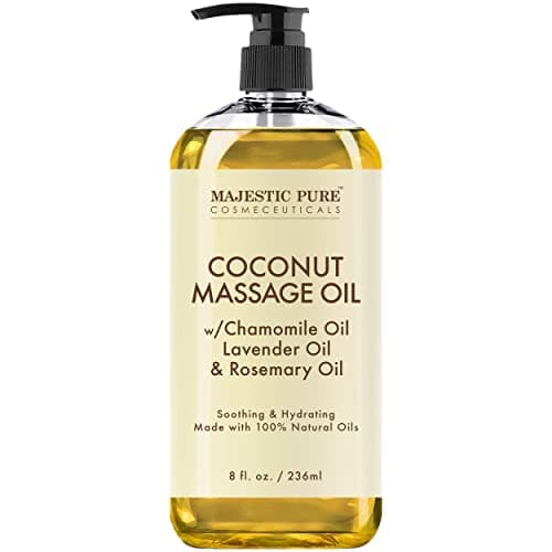 MAJESTIC PURE Coconut Massage Oil - Ultra-Glide Formula with Soothing Aroma -Made with Natural Oils - All Skin Types, Men & Women - 8 fl oz