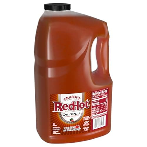 Franks RedHot Original Cayenne Pepper Hot Sauce, 1 gal - One Gallon Bulk Container of Cayenne Pepper Hot Sauce to Add Flavorful Heat to Entrees, Sides, Snacks, and More