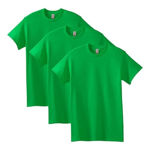 Gildan mens Heavy Cotton T-shirt, Style G5000, Multipack T Shirt, Irish Green (3-pack), Large US