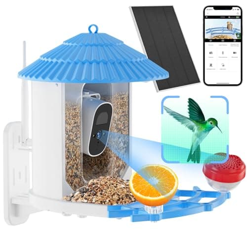 Bird Feeder with Camera - 4K High-Definition AI Recognition Bird Watching Camera, Smart BirdHouses Camera with Solar Powered, Auto Capture Bird Videos & Motion Detection, Ideal Present for Bird Lover