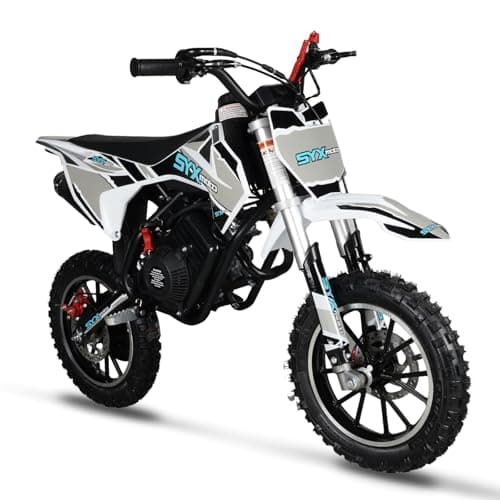 58cc Dirt Bike for Kids 8-14,Off-Road Motorcycle with 4-Stroke Gas Power,Mini Pit Bike Max Speeds 22Mph,Pull Start,10" Tires(Blackwhite)