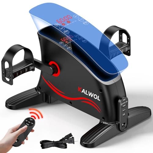 KALWOL Under Desk Bike Pedal Exerciser , Leg/Arm Exerciser while Sitting for Seniors, Electric Mini Bike for Fitness & Physical Therapy with 15 Adjustabl Speed, Desk Pedal Bike for Home/Office Workout, LED Display, Remote Control