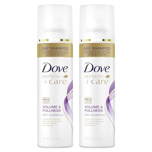 Dove Dry Shampoo Spray, Volume & Fullness, Absorbs Oil to Refresh Hair Without Washing, 5 oz (2-Pack)