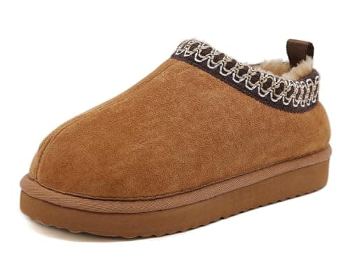 SMajong Kids Slippers Plush Warm Girls Fuzzy House Slippers Boys Platform Slipper Slip-on Shoes Winter Indoor Outdoor Black Brown 11 Little Kid