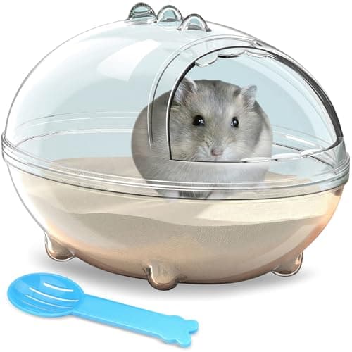 lazYYzal Hamster Bathroom,Hamster Bathtub Box,dust Bath for Hamster,Hamster Sand Bath Container,Hamster Bath,Hamster Bathing Bowl,Transparent Hamster Bathtub Toilet for Hamster Accessories (S)