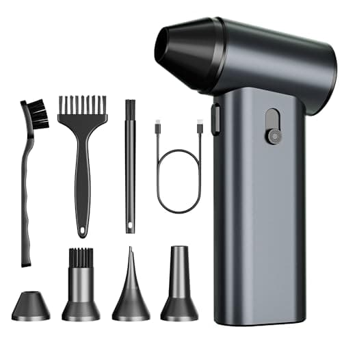 Compressed Air Duster, 130000RPM Super Power Cordless Air Duster, Rechargeable Brushless Motor Durable Blower, Electric Adjustable Dust Blower Dust Remover for Keyboard, Computer, Car, Home Cleaning