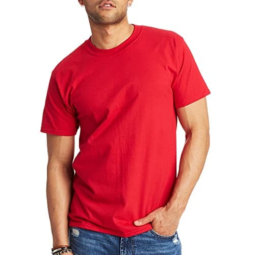 Hanes Mens Beefyt T-shirt, Heavyweight Cotton Crewneck Tee, 1 Or 2 Pack, Available In Tall Sizes Fashion-t-shirts, Deep Red - 1 Pack, Large US