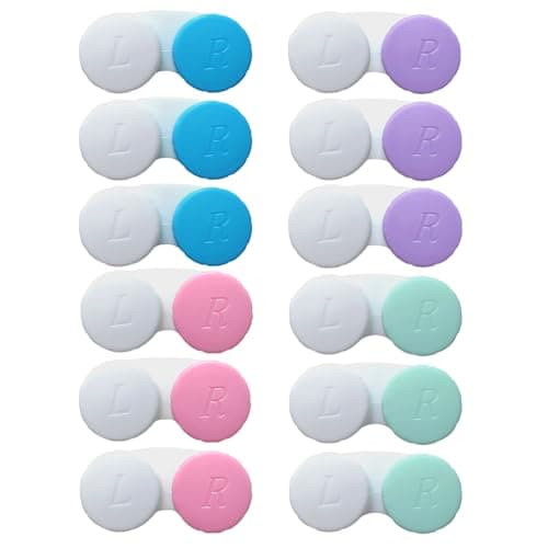 Erewa 12 Pack Contact lens case Contact Lens Holder Box Soak Storage Kit(Assorted Color)