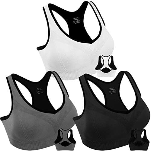 Double Couple Women Racerback Sports Bras for Women High Impact Workout Yoga Gym Fitness Bra X-Large