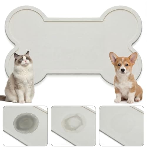 Ferrochef Stone Dry Mat for Pets, 16" x 10" Diatomaceous Earth Pet Feeding Mat, Water Bowls Quick Drying Tray for Pet Cat Dog, Non-Slip Waterproof Dog Cat Accessories for Messy Drinkers, Water Spills