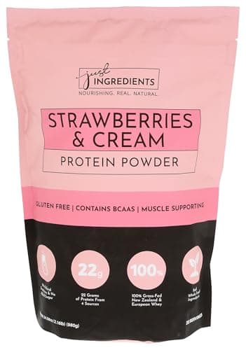 Just Ingredients Strawberries & Cream Whey Protein Powder, 34.56 OZ