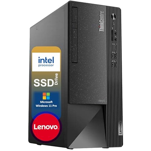 Lenovo ThinkCentre Business Desktop| Intel Quad-Core Processor | 64GB RAM | 1TB SSD & 1TB HDD | Support Upto 3 Monitors | HDMI & USB-C | Ethernet | Wi-Fi | Bluetooth | Keyboard & Mouse| Windows 11 Pro