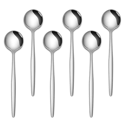 5.1 Inches Stainless Steel Coffee & Tea Spoon,6-Piece Cute Mini Spoons For Dessert,Small Espresso Spoons For Dessert,Cute Tiny Spoon