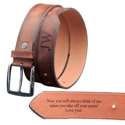 Eagle Epic Personalized Leather Belt for Anniversary - Handcrafted Custom Belt for Him, Valentines Day Gift for Husband, Unique Boyfriend Gift