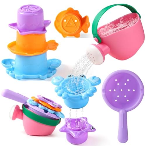 Baby Bath Toys for Kids Ages 1-3 5 PCS Toddler Bath Toys Mold Free for 2-4 Bathtub Sand Beach Pool Water Toys for 1+ Year Old Girl Gifts (Color Random)