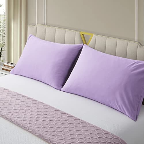 NookZuzu Ultra Soft 1800 Thread Microfiber Pillow Cases Pillowcases with Envelope Closure Purple Set of 2 Queen Size 20 x30 Wrinkle, Fade and Microfiber Resistant Pillowcases