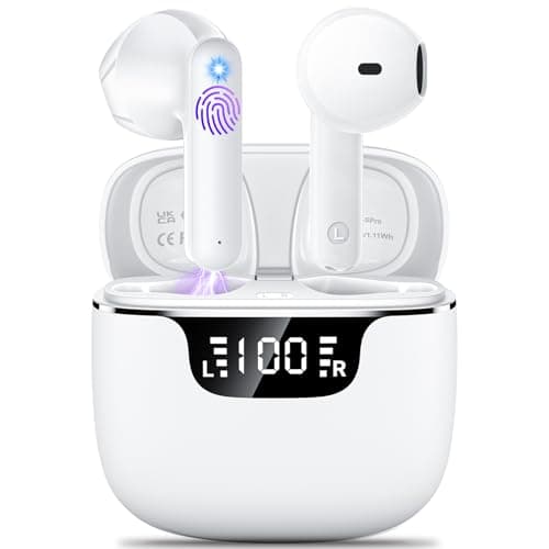 Wireless Earbuds Bluetooth 5.4 with LED Display Case, Mini In-Ear Bluetooth Earbuds, ENC Noise Cancelling for Calls,42H Playtime,Type-C Fast Charging, Touch Control,3.5g Lightweight for Android & iOS