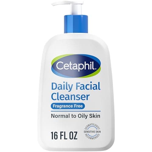 Face Wash by CETAPHIL, Daily Facial Cleanser for Sensitive, Combination to Oily Skin, NEW 16 Oz, Fragrance Free ,Gentle Foaming, Soap Free, Hypoallergenic