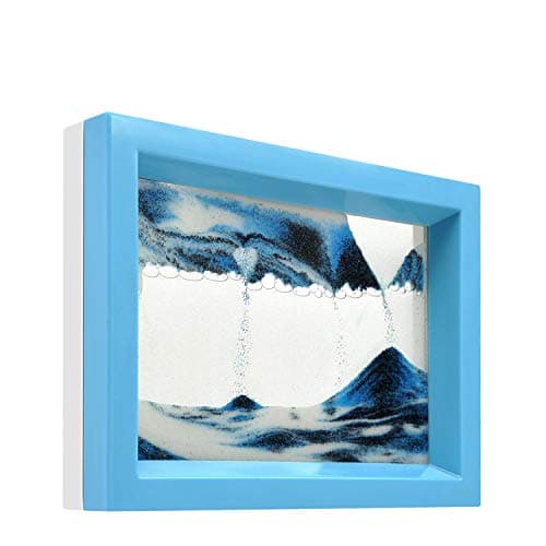 whimsyyy Dynamic Sand Picture Medium Desktop Art Toys Voted Best Gift!(Ocean Heart) - Black White Blue (Blue, Black,White,Blue)