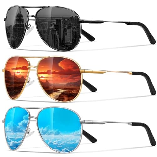 Eiuizah Polarized Aviator Sunglasses for Men, Driving Sun Glasses with UV Protection for Fishing Golf