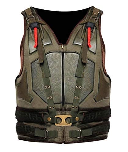 Yolo Jackets Mens Military Faux Leather Dark Knight Costume Tactical Vest - Tom Hardy Bane Vest