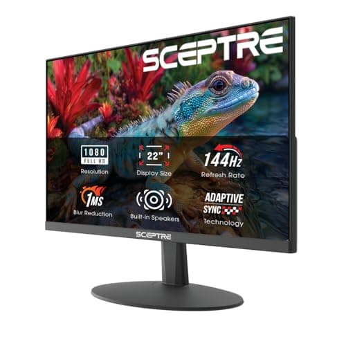 Best Monitor for Computers #3 from Sceptre Sceptre New 22-inch Gaming Monitor up to 144Hz HDMI DisplayPort Build-in Speakers, Machine Black 2026 (E225W-FW144 Series)