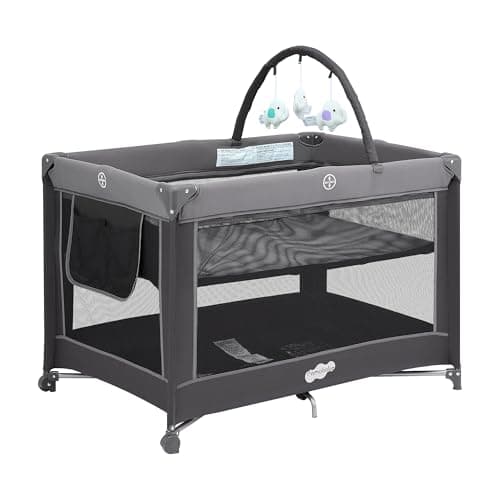 Pamo Babe Portable Playpen Foldable Playard Portable Crib for Baby and Toddlers