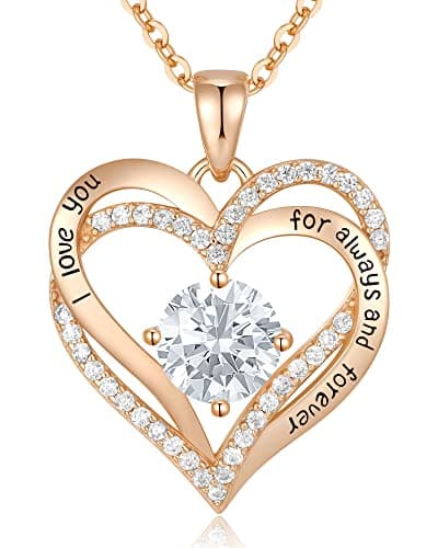 CDE Forever Love Heart Necklaces for Women, Wedding Anniversary, Birthday Gift for Wife, S925 Silver Jewelry with Birthstone Pendant, Ideal Valentine's Gifts for Her