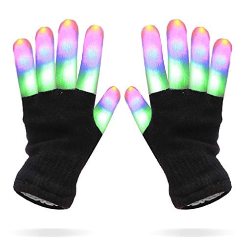 Luwint Children LED Finger Light Up Gloves - Glow Flashing Cool Fun Toys for Kids, Boy Girl 7-12 Years