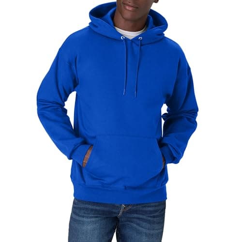 Hanes Men's Ultimate Cotton Heavyweight Pullover Hoodie Sweatshirt, Deep Royal, Large