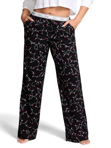Victoria's Secret PINK Flannel Pajama Pants, Sleepwear for Women, Lights, L