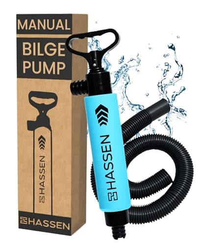 Manual Bilge Pump for Boats, Kayak Portable Hand Pumps for Water Removal - Long Hose Marine Safety Equipment Must Haves, Emergency Tool Home & Outdoors