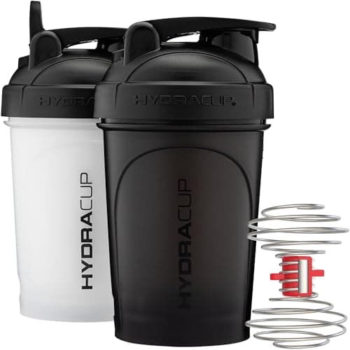 Hydra Cup - 2 Pack - 20oz Shaker Bottles | Protein Shaker Cups with Whisk Ball, Leak-Proof, Carry Handle | BPA-Free Gym Mixer for Protein Powder, Mixing Supplements