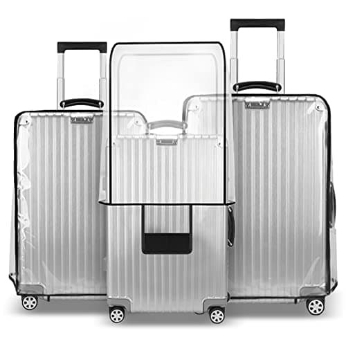 T Tersely 3 Pieces Luggage Cover Protectors, Clear PVC Suitcase Cover Set for 20 24 28 inch luggage,Waterproof Suitcase Protective Covers for Tsa Approved for Travel