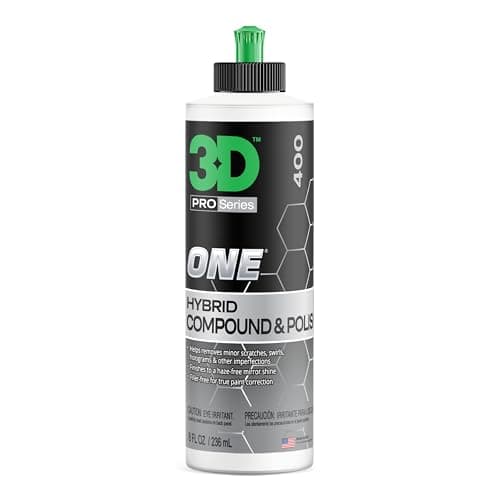 3D One Car Scratch & Swirl Remover Hybrid Rubbing Compound & Polish Buffing Compound for True Paint Correction 8oz Made in USA