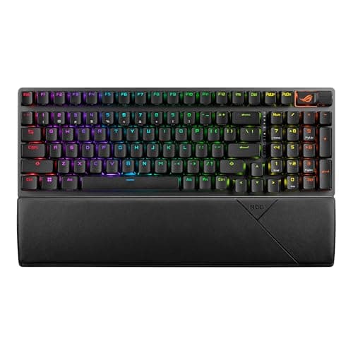 ASUS ROG Strix Scope II 96 Wireless Mechanical Gaming Keyboard – 96% Full-Size, Tri-Mode Connectivity, Hot Swappable Pre-lubed ROG NX Snow Linear Switches, PBT Keycaps, RGB, PC/Mac Support-Black
