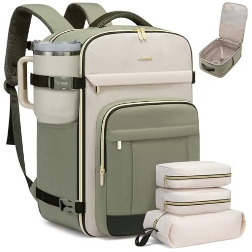 LOVEVOOK 40L Travel Backpack for Women & Men - 17.3 Inch Carry On Backpack & Personal Item Backpack for Airlines, Spacious and Durable Design, with 3 Packing Cubes