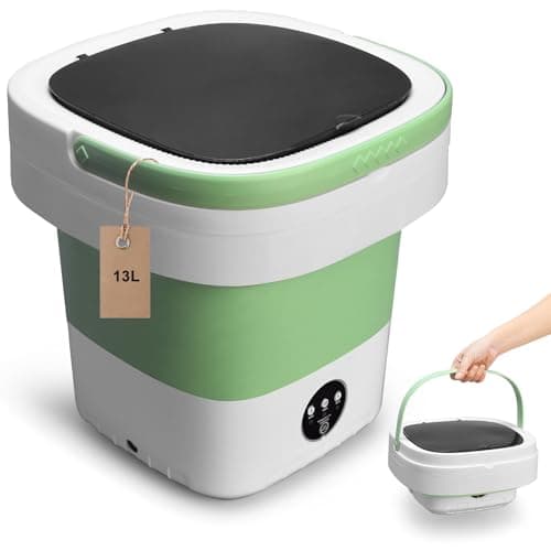 Portable Washing Machine, Mini 13L Foldable Washer and Dryer with 3 Modes Deep Cleaning, Upgraded Small Collapsible Laundry for Travel, Sutiable for Underwear,Baby Clothes,Socks or Other Small Items