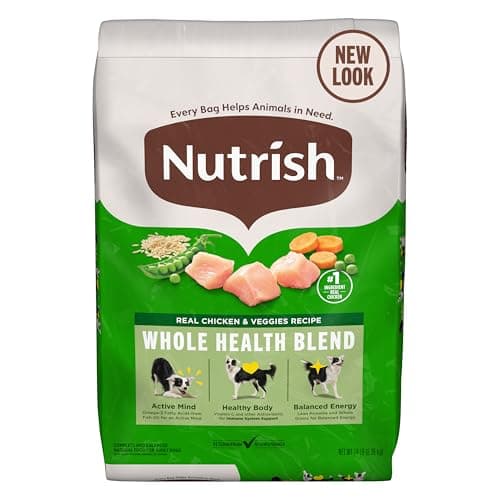 Nutrish Real Chicken & Veggies Recipe Whole Health Blend Dry Dog Food, 14 lb. Bag, Packaging May Vary (Rachael Ray)