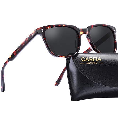 CARFIA Polarized Sunglasses for Women: Acetate, Small/Medium Size, UV400 Anti Glare CA5354
