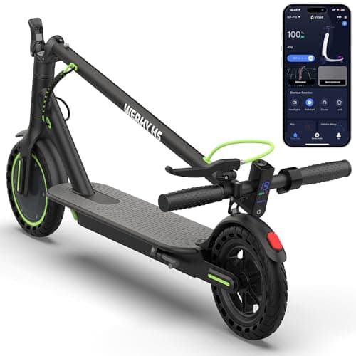 Best Electric Scooters #1 from WERHY Electric Scooter with Dual Suspension, 10"/8.5" Solid Tire, 750W/500W/350W Powerful Motor & 19/22 MPH Top Speed, 28/25/22/16 Miles Long Range, Folding E Scooter with Dual Braking for Teens and Adults