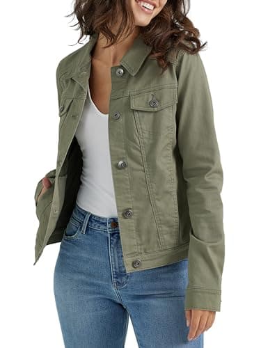 Stretch Denim Jacket, Olive, X-Large