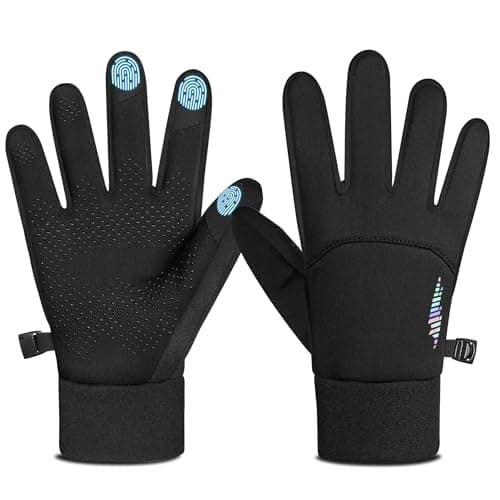 rivmount Kids Warm Winter Gloves Touchscreen Waterproof Cycling Running Skiing in Outdoor Cold Weather for Boy Girl Black M