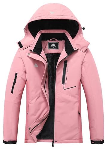 MOERDENG Women's Waterproof Ski Jacket Warm Winter Coat Hooded Snowboarding Jacket Snow Coat